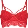 Hunkemöller Dames Lingerie Voorgevormde Longline Beugel Bh Pauline - Rood - Maat C80
