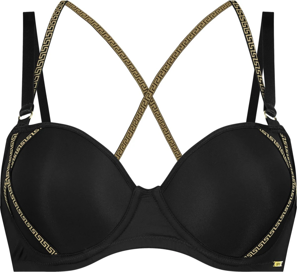 SAPPH - Mistress Voorgevormde BH Zwart - Maat 75D - Goud Zwart - Met Beugel - Dames 2 SAPPH - Mistress Voorgevormde BH Zwart - Maat 75D - Goud Zwart - Met Beugel - Dames - Afbeelding 2