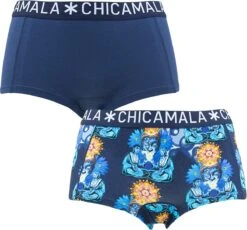 Chicamala Dames 2P Boxershorts Buddha Blauw - M