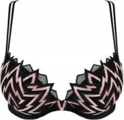 Louisa Bracq - Ziggy Push Up BH - Maat 85C - Roze Zwart - Maximizer Bh - Dames