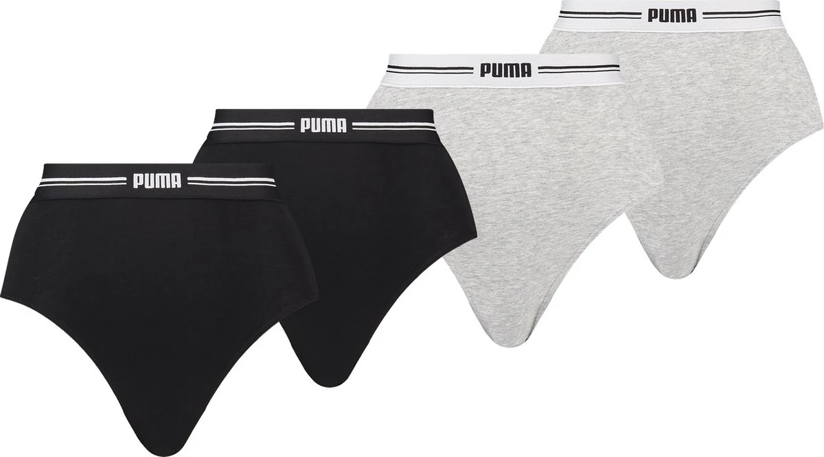 Puma High Waist Brief Dames Onderbroek - 4-pack - L 1 Puma High Waist Brief Dames Onderbroek - 4-pack - L