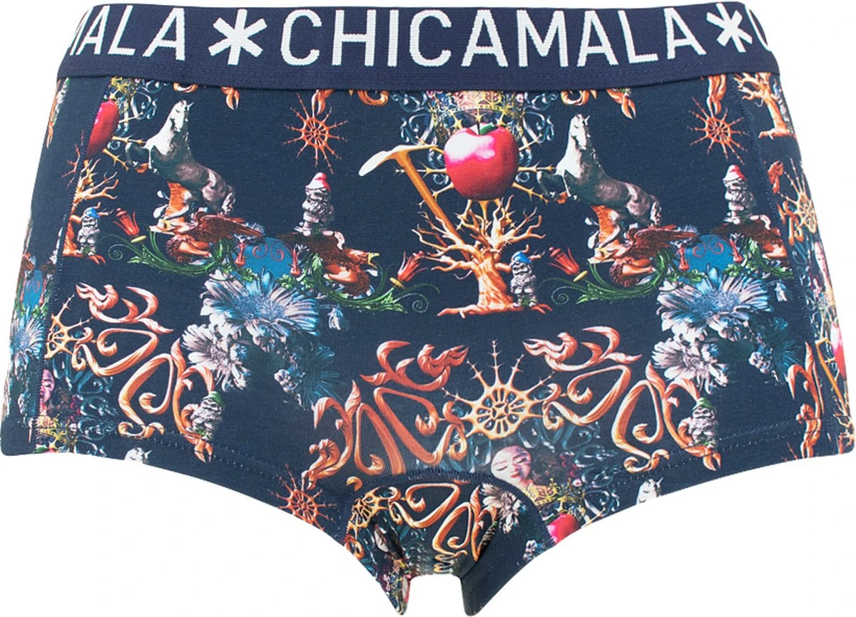 Chicamala Dames 2P Boxershorts Snowwhite Multi - XL 2 Chicamala Dames 2P Boxershorts Snowwhite Multi - XL - Afbeelding 2