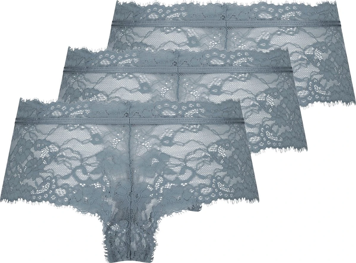 Hunkemöller Dames Lingerie 3-pack Hipster Hailee - Blauw - Maat M 2 Hunkemöller Dames Lingerie 3-pack Hipster Hailee - Blauw - Maat M - Afbeelding 2