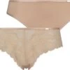 Hunkemöller Dames Lingerie 2-pack Slips Angie - Beige - Maat L