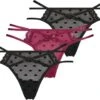 Hunkemöller Dames Lingerie 3-pack String Melda - Zwart - Maat S