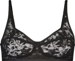 Hunkemöller Dames Lingerie Niet-voorgevormde Bralette Elle HKM X NA-KD - Zwart - Maat 2XS