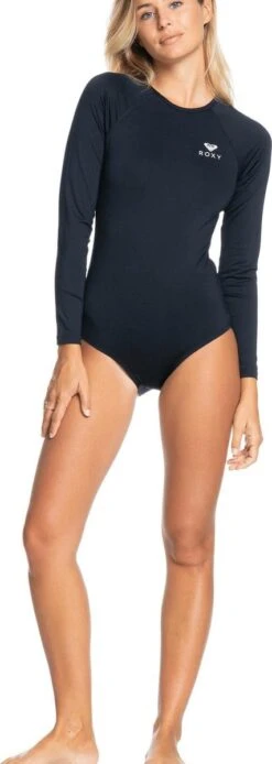 Roxy - UV Badpak Voor Dames - Essentials Met Korte Rits - Longsleeve - True Black - Maat XXL (44) -Sloggi Bikini Winkle 427x1200