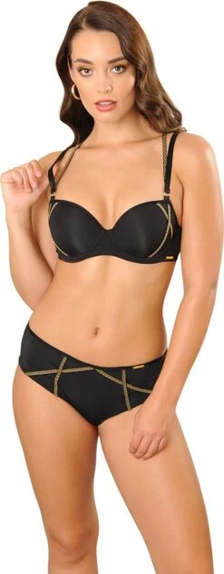 SAPPH - Mistress Voorgevormde BH Zwart - Maat 80E - Goud Zwart - Met Beugel - Dames -Sloggi Bikini Winkle 470x1200 1