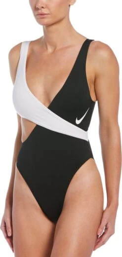 Nike Swim Colorblock Recycled Cross Over Dames Badpak - Maat M