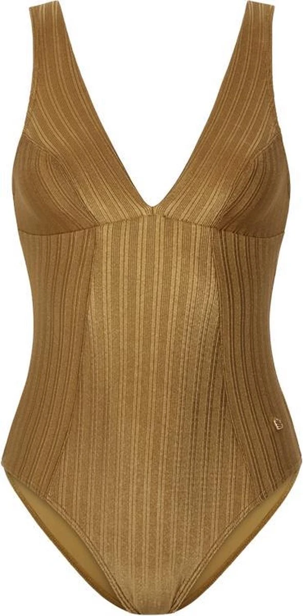 Beachlife Dull Gold V-hals Badpak - Dames - Maat 36F 1 Beachlife Dull Gold V-hals Badpak - Dames - Maat 36F