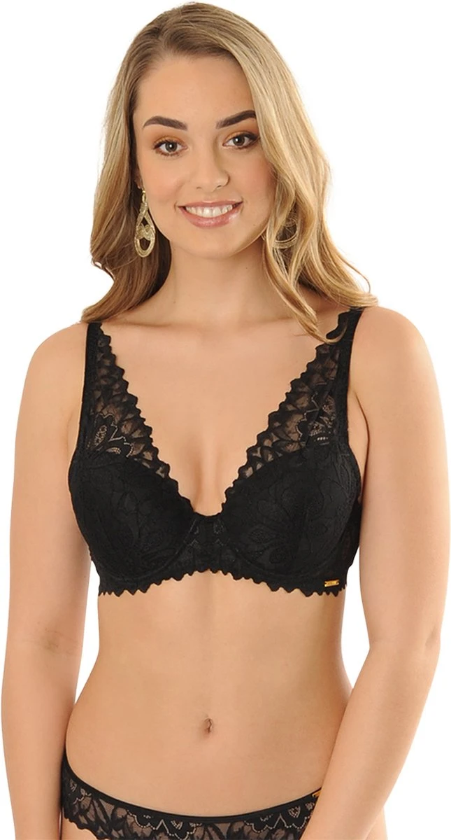 SAPPH - Flora Voorgevormde BH Zwart - Maat 80B - Zwart - Met Beugel - Dames 2 SAPPH - Flora Voorgevormde BH Zwart - Maat 80B - Zwart - Met Beugel - Dames - Afbeelding 2