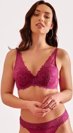 SAPPH - Flora Voorgevormde BH Fuchsia - Maat 80F - Fuchsia Roze - Met Beugel - Dames -Sloggi Bikini Winkle 660x1200