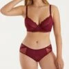 Promise - Sandalo Lingerie Set (beugel Bh + Slip) - Maat 85D - Rood - Dames